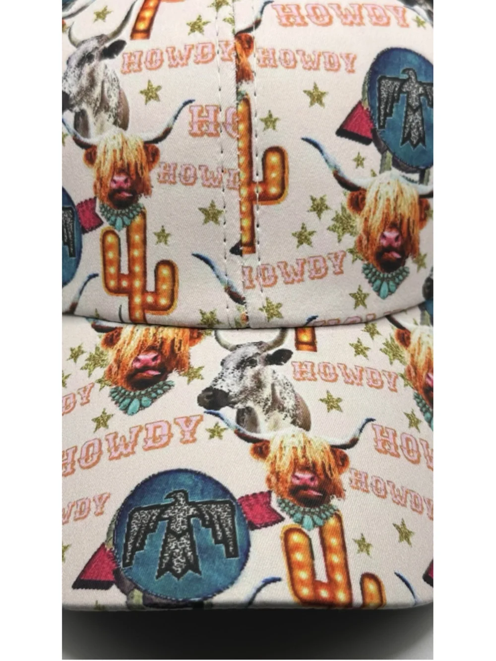 Scotland Highland Cows Cowgirl Hat Cap Womens Adjustable Multicolor Western NWOT